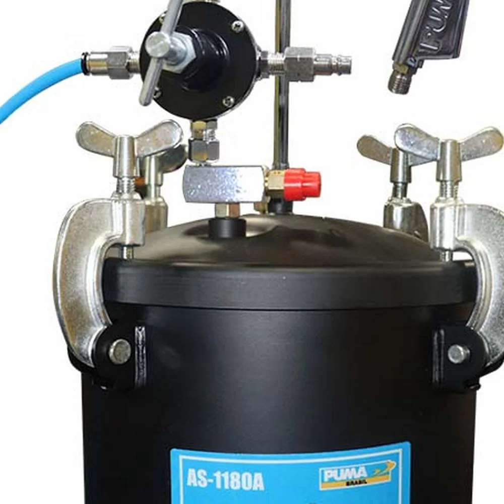 Jogo Tanque de Pressao Completo Para Pintura com Pistola Mangueira e Regulador 10L Puma AS-1180A