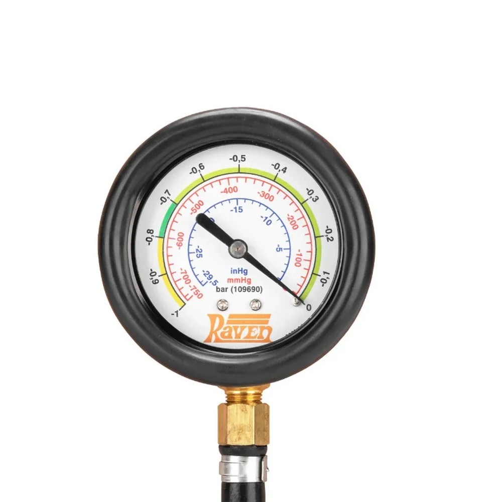 Jogo Vacuometro para Diagnostico Motores Automotivos com 5 Adaptadores 0 A 750 MMHG Raven 109668