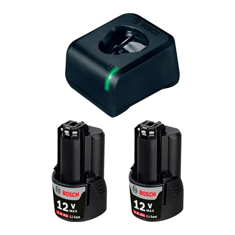 Kit 2 Baterias 12V 2ah e Carregador Gal 12V-20 Bivolt Bosch 1600A021KS