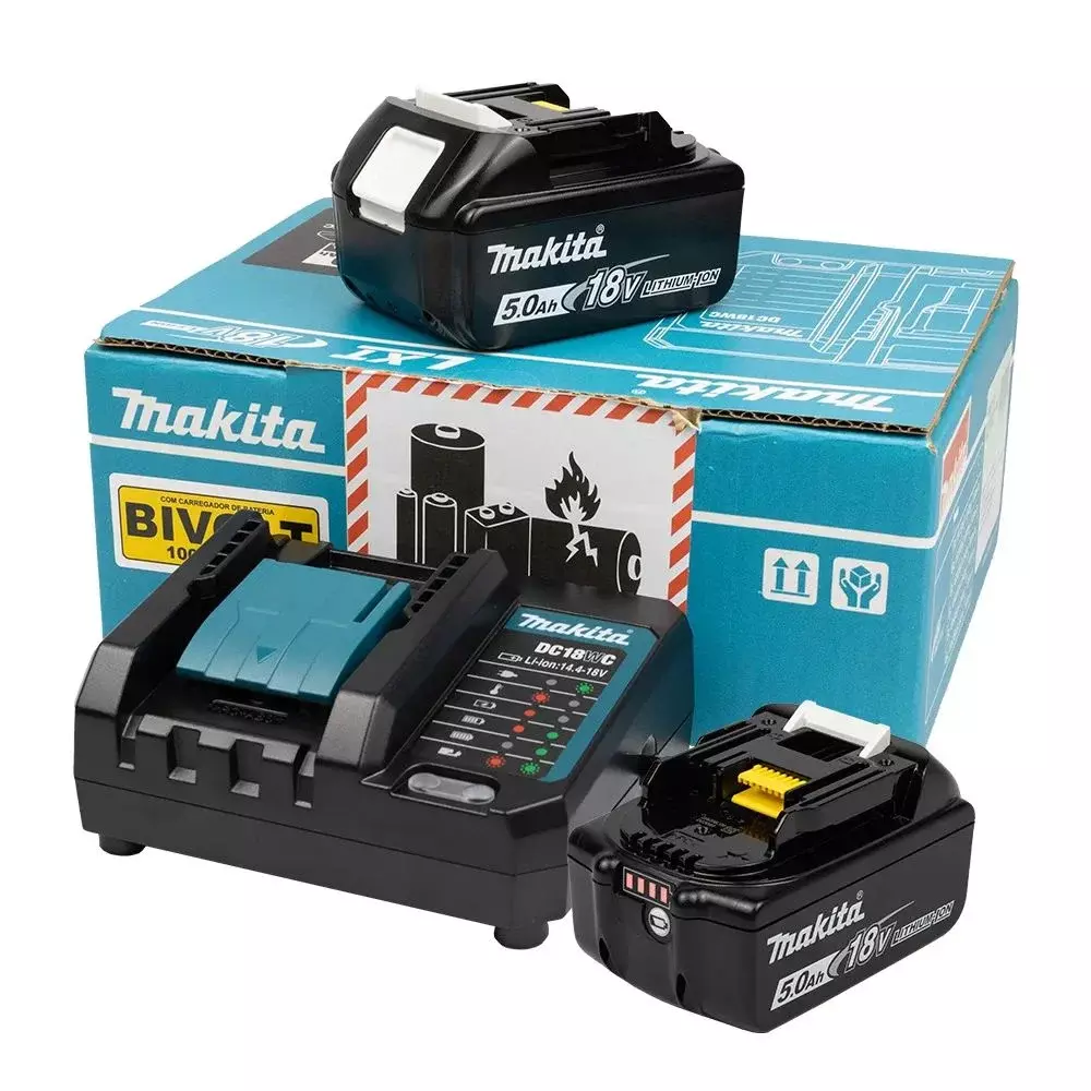 Kit 2 Baterias 18V 5ah e Carregador Bivolt Makita PSKDWT2