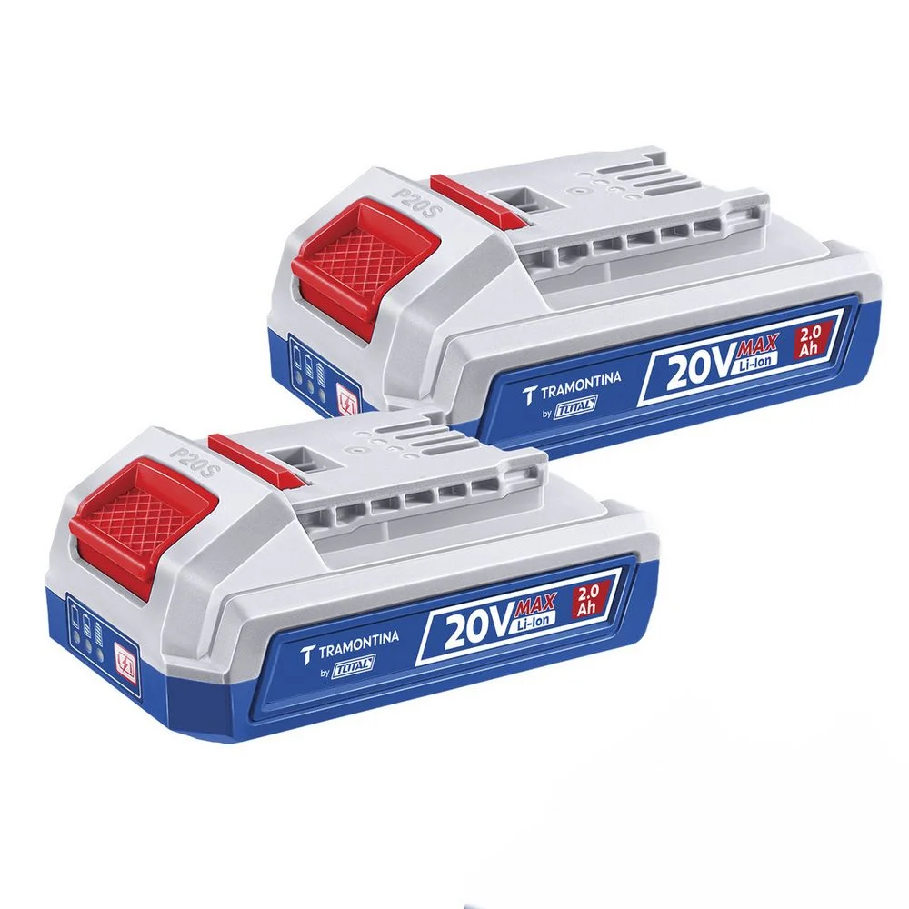 Kit 2 Baterias 20V 2ah e Carregador Bivolt Tramontina Tota 42300/222
