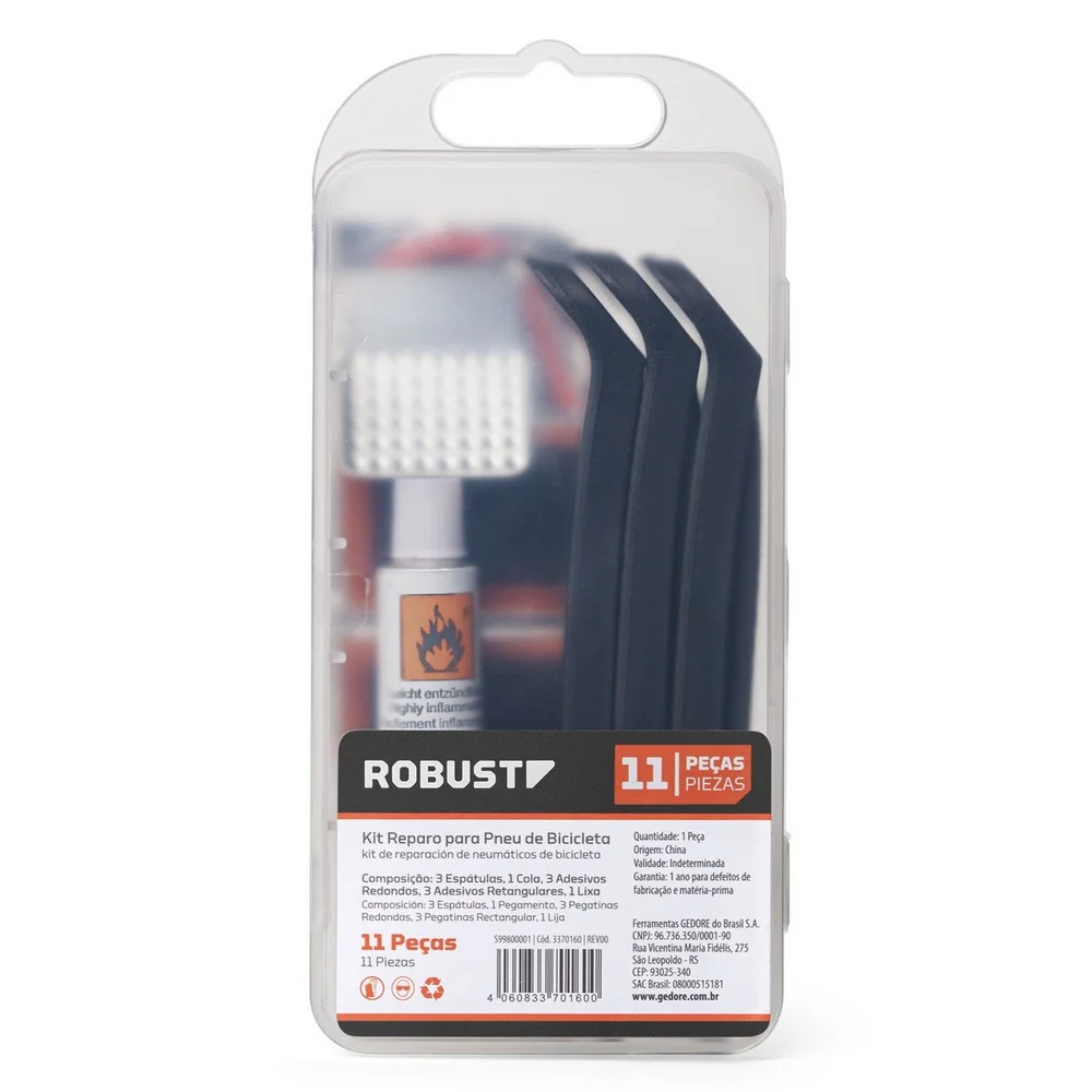 Kit de Reparo para Pneu de Bicicleta 11pcs Robust S99800001