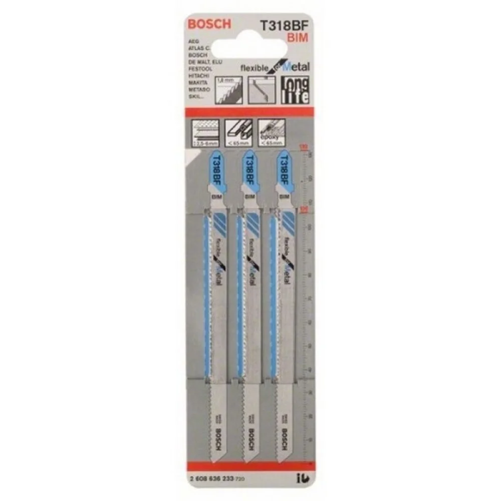 Lamina Tico Tico Encaixe Bosch 3pcs Para Metal 106MM Bosch T318BF