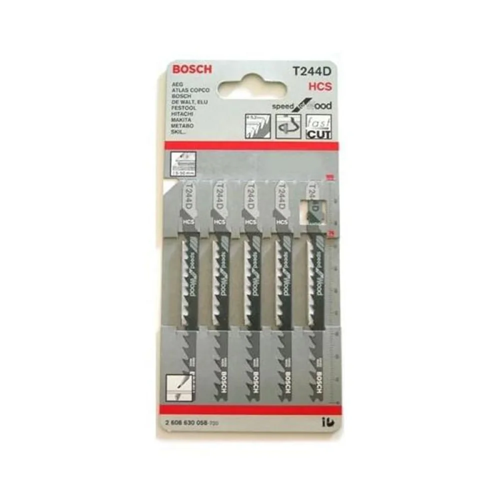 Lamina Tico Tico Encaixe Unico 5pcs Para Madeira 74MM Bosch T244D