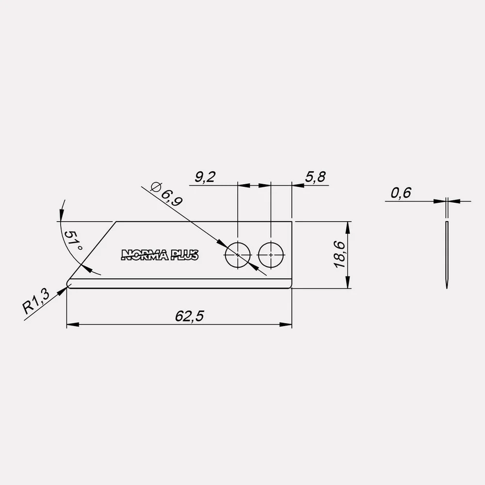 Lamina para Estilete Norma Plus 10 Pecas 18,6MM Norma