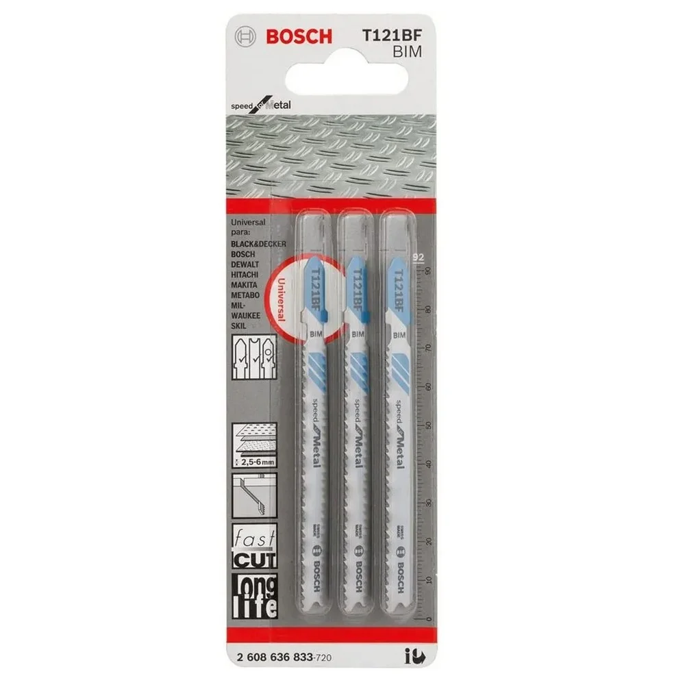 Lamina Tico Tico Encaixe Bosch 3pcs Para Metal BI 67MM Bosch T121BF