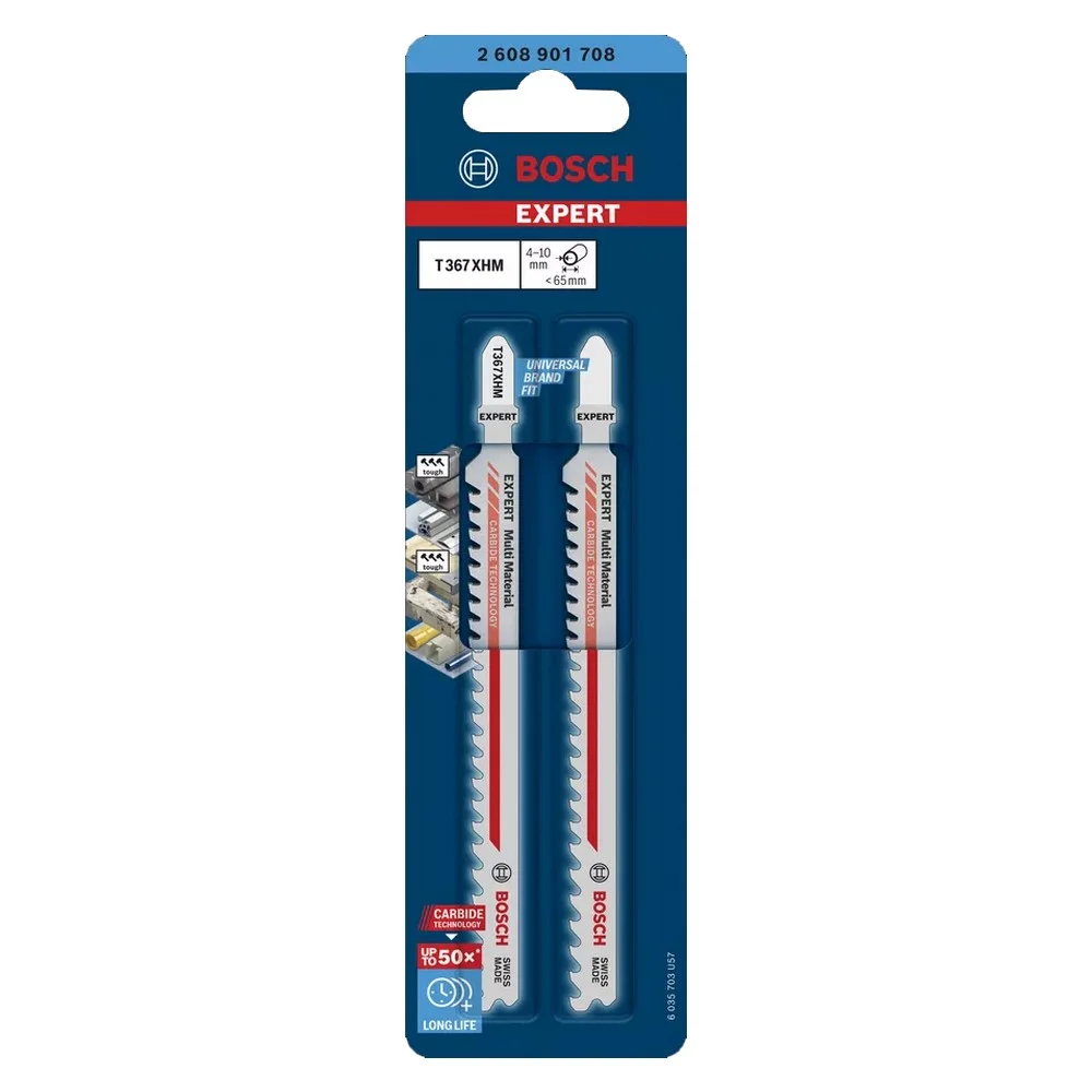 Lamina Tico Tico Encaixe Unico 2 Pcs Multimaterial para Madeira Plastico e Metal 132MM Bosch T367XHM