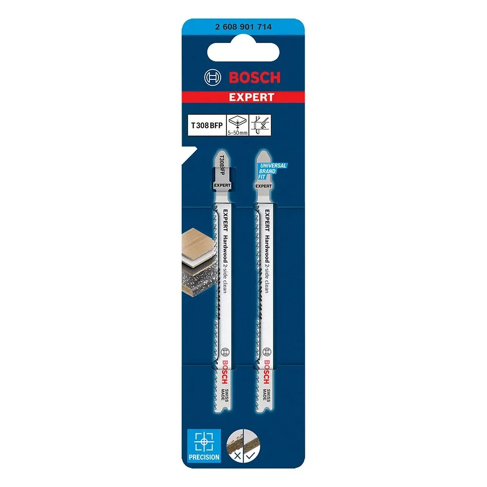 Lamina Tico Tico Encaixe Unico 2pcs Para Madeira Dura BI 117MM Bosch T308BFP