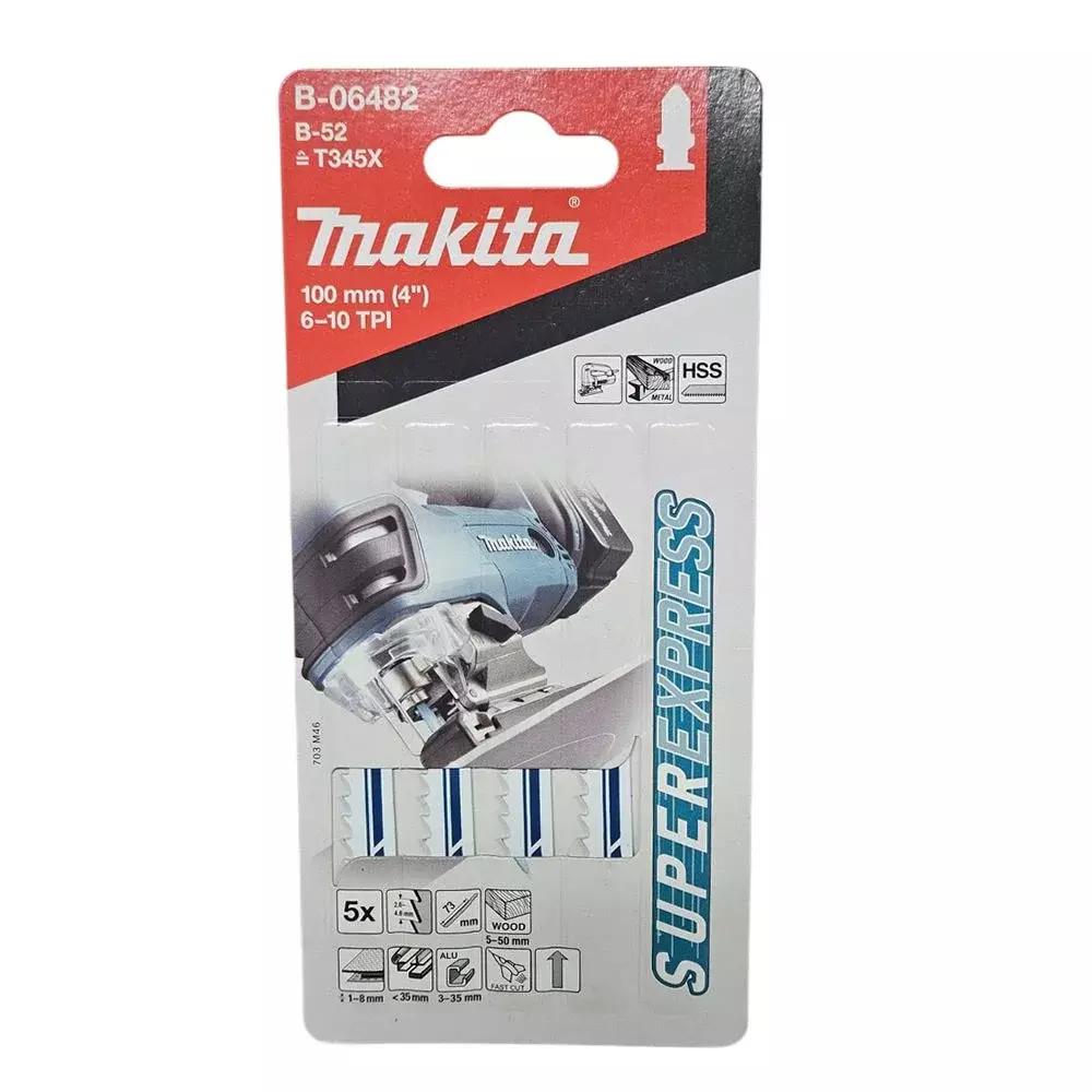 Lamina Tico Tico Encaixe Unico 5pcs Para Aluminio Metal e Plastico 100MM Makita B52