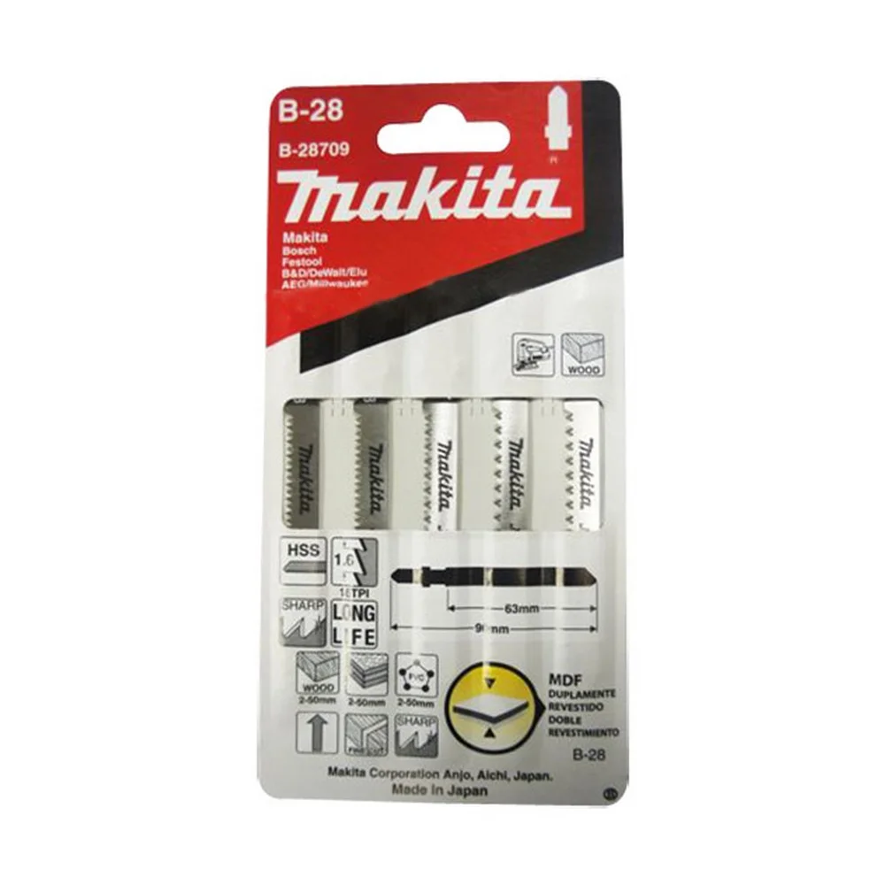 Lamina Tico Tico Encaixe Unico 5pcs Para Madeira 63MM Makita B28