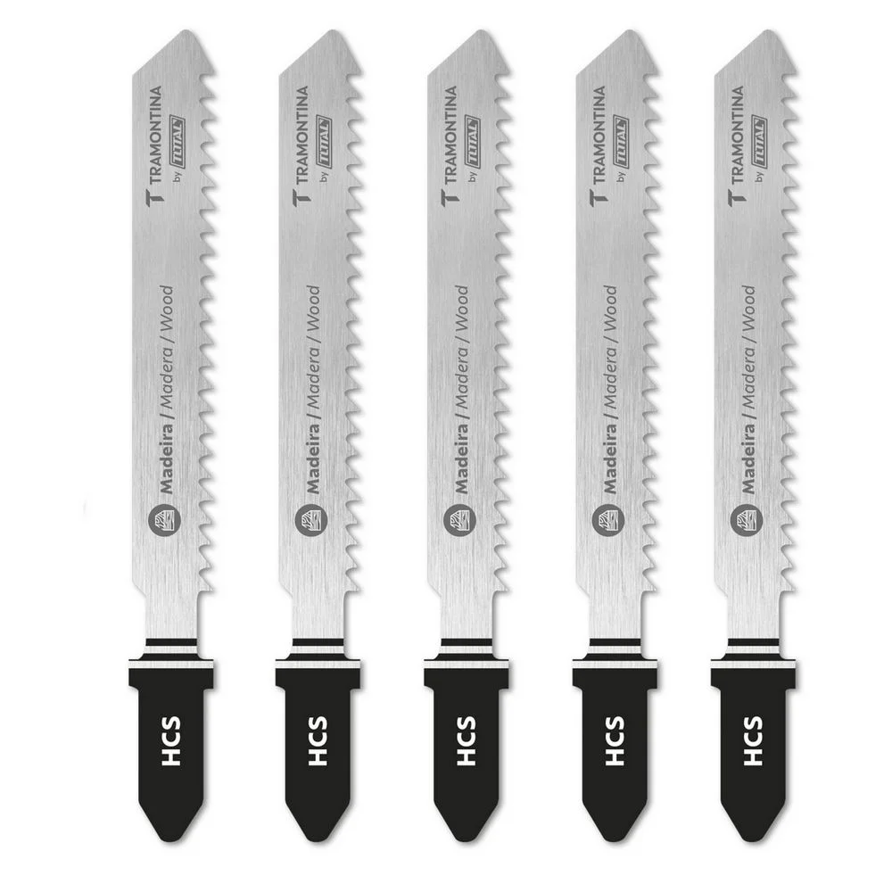 Lamina Tico Tico Encaixe Unico 5pcs Para Madeira Corte Limpo HCS 100MM Tramontina Tota 42311/021