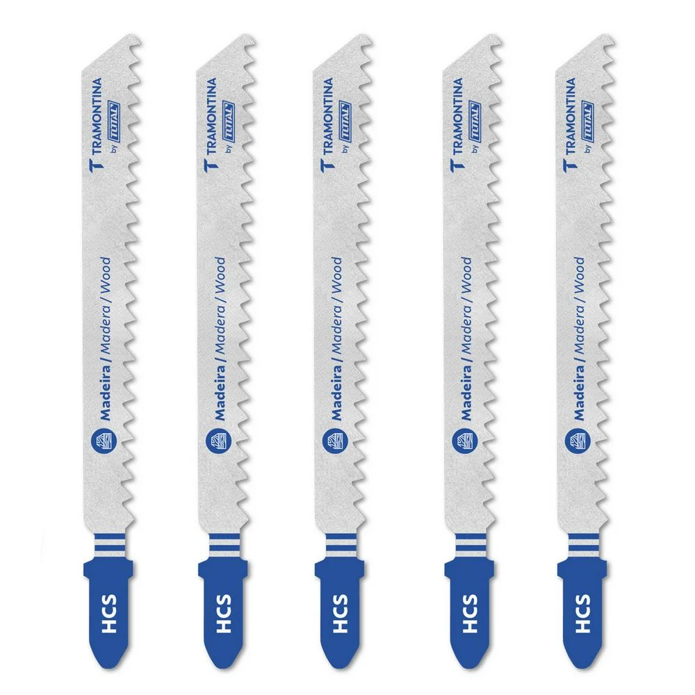 Lamina Tico Tico Encaixe Unico 5pcs Para Madeira Corte Rapido HCS 100MM Tramontina Tota 42311/011