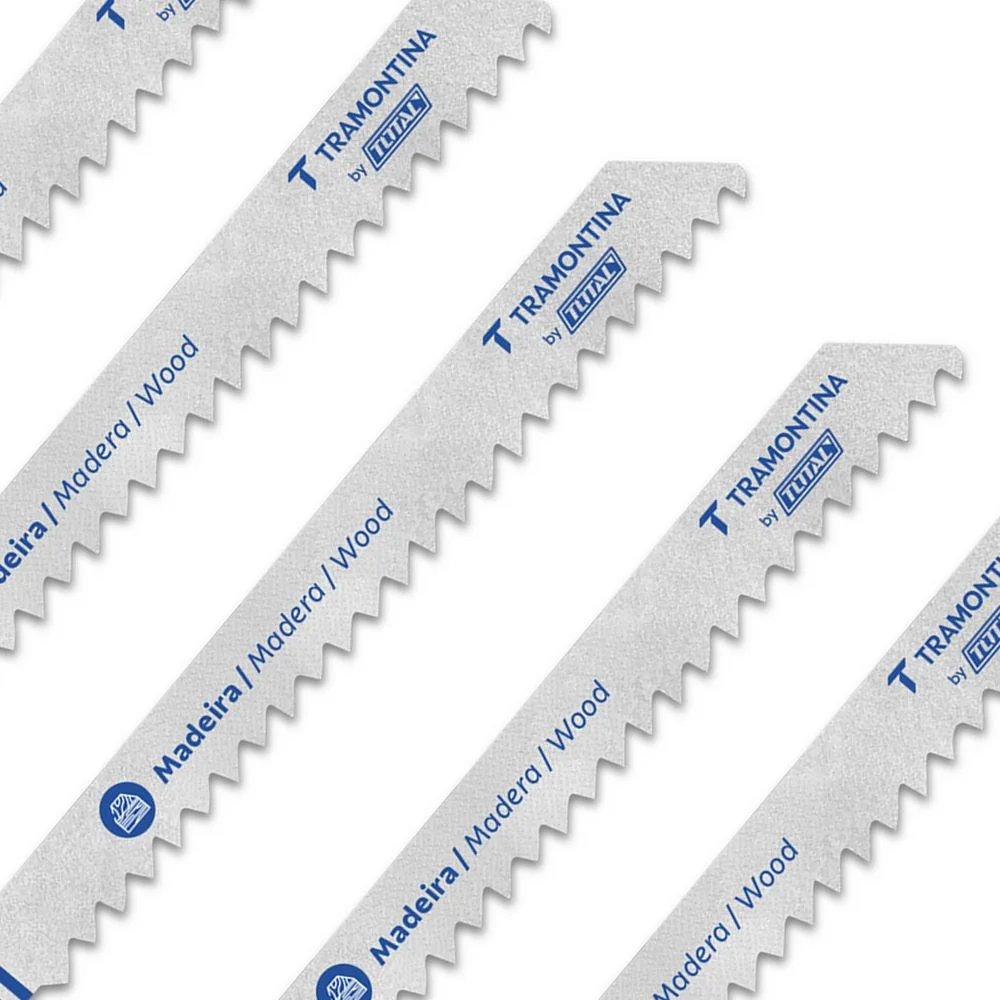 Lamina Tico Tico Encaixe Unico 5pcs Para Madeira Corte Rapido HCS 100MM Tramontina Tota 42311/011