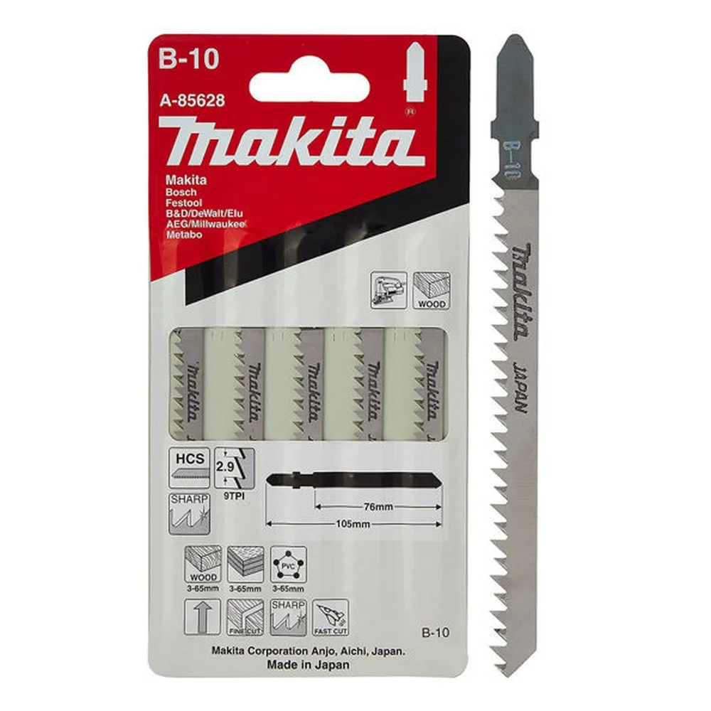 Lamina Tico Tico Encaixe Unico 5pcs Para Madeira HCS 75MM Makita B10