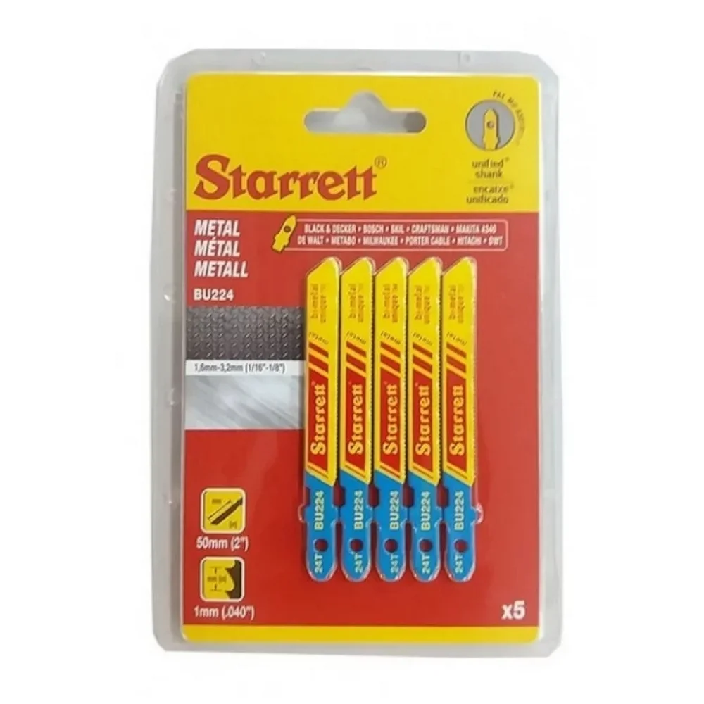 Lamina Tico Tico Encaixe Unico 5pcs Para Metal BI 50MM Starrett BU224