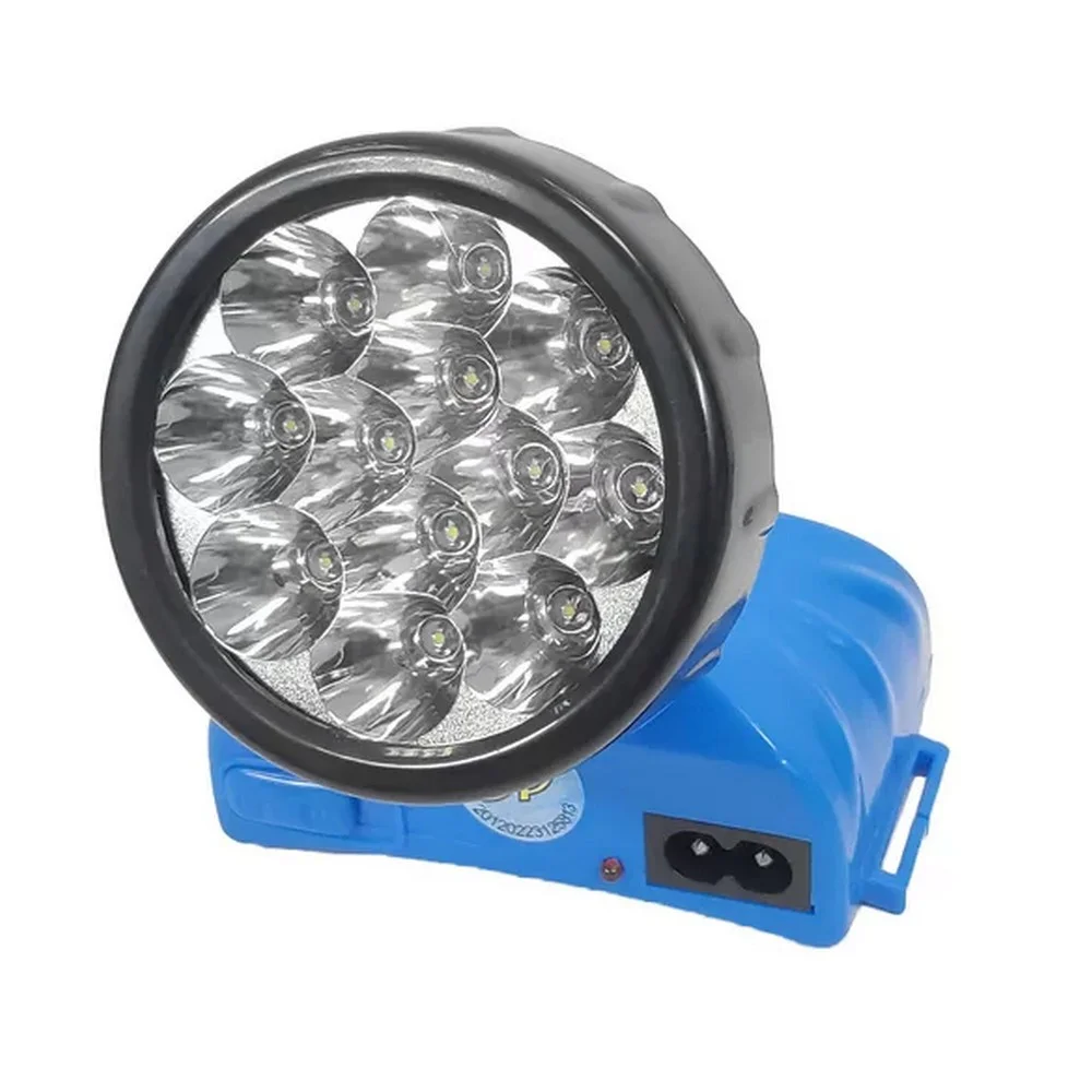 Lanterna de Led Recarregavel para Cabeca Com 12 Leds 85 LUMENS Bivolt Cazarini 722B