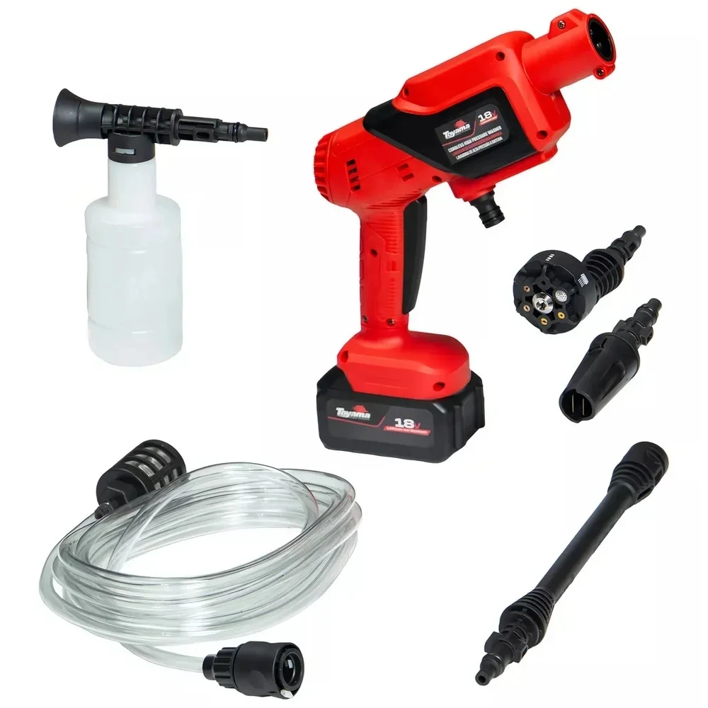 Lavadora de Alta Pressao a Bateria 18V Com Maleta Carregador 1 Bateria 4AH e Acessorios 362PSI Bivolt Toyama TBT18HPW25-KC