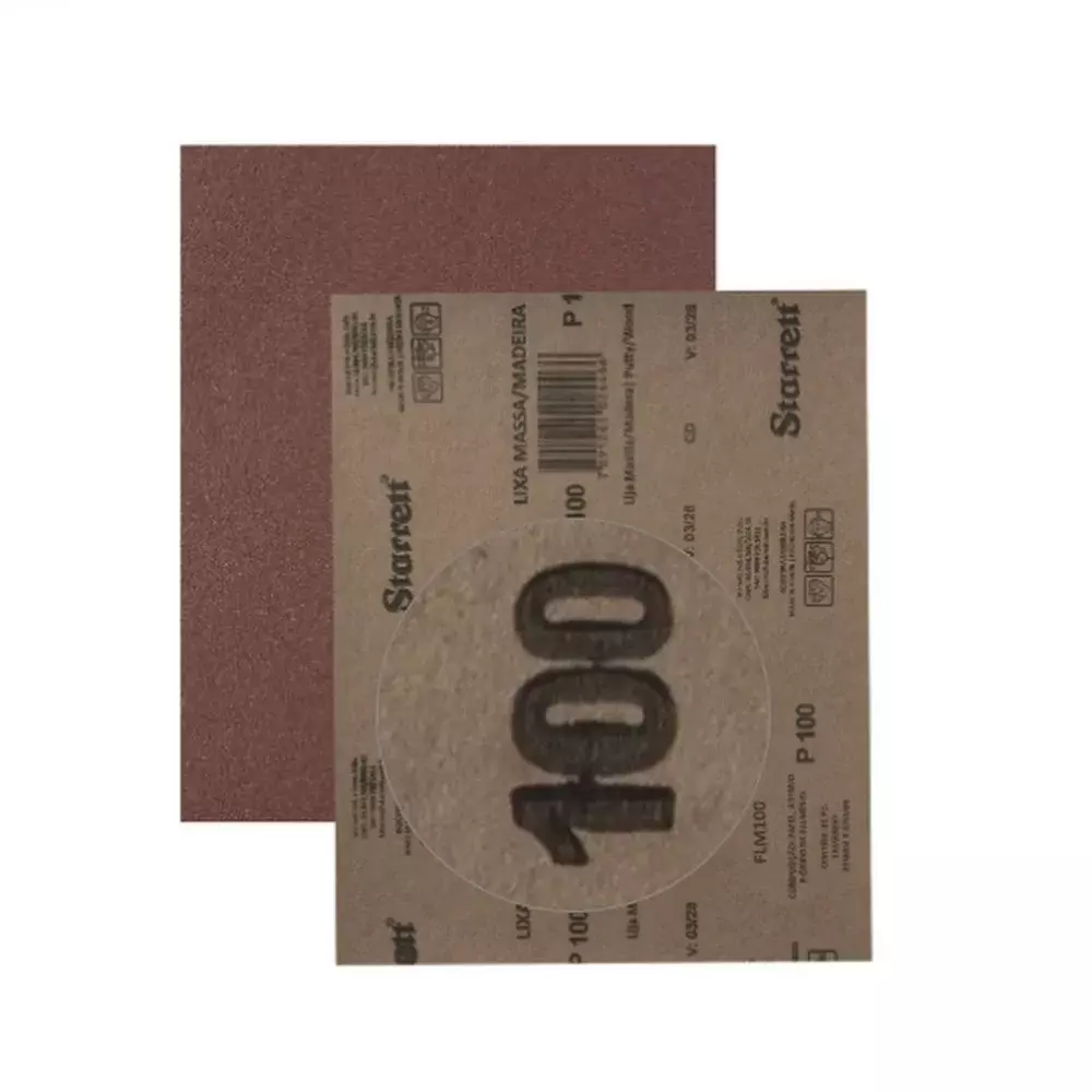Lixa para Madeira Massa Oxido de Aluminio G100 Starrett FLM100