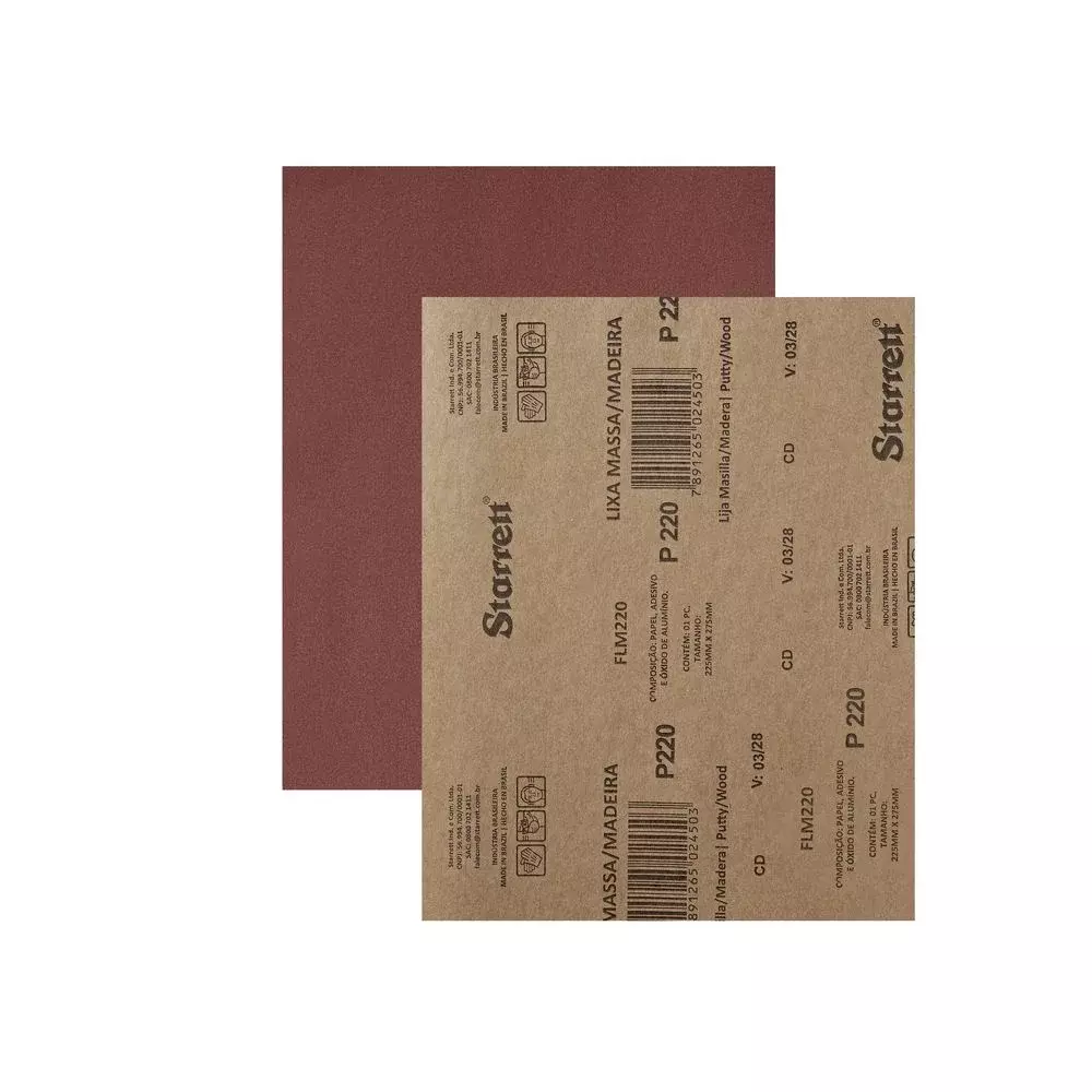Lixa para Madeira Massa Oxido de Aluminio G220 Starrett FLM220