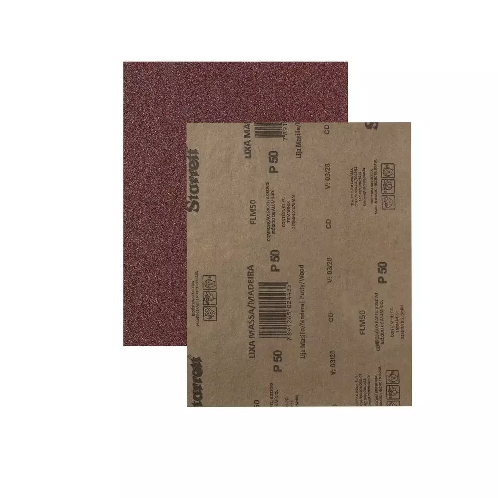 Lixa para Madeira Massa Oxido de Aluminio G50 Starrett FLM50