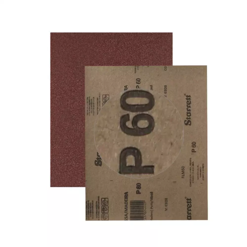 Lixa para Madeira Massa Oxido de Aluminio G60 Starrett FLM60