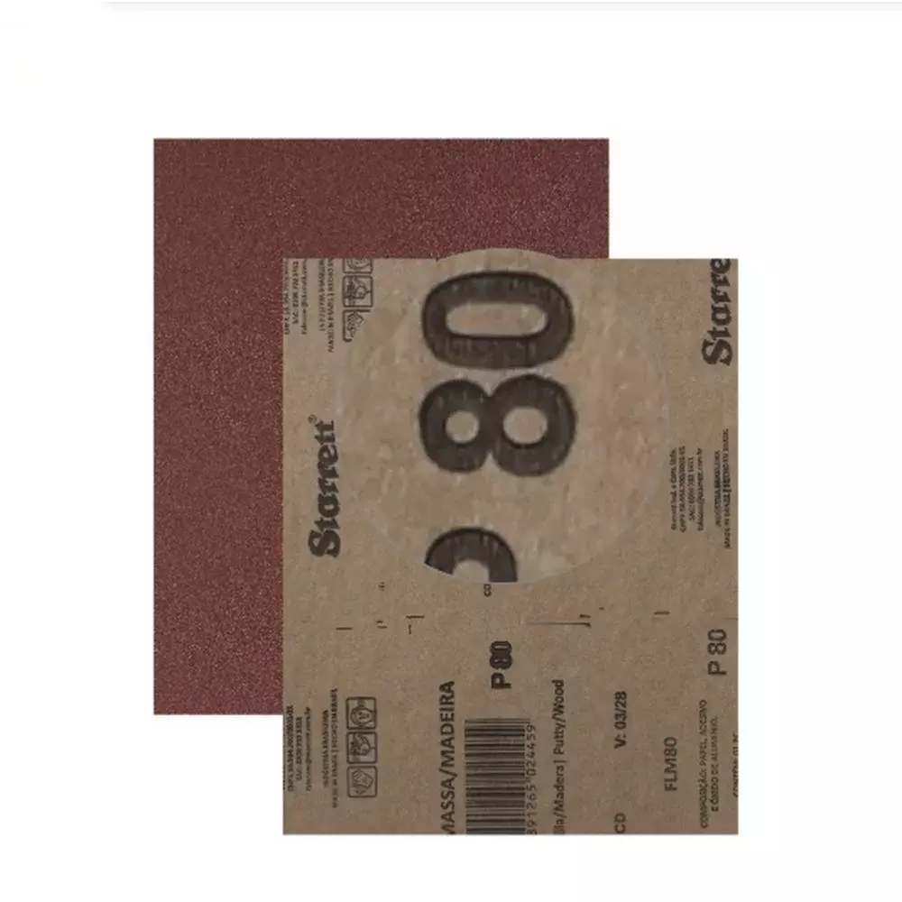 Lixa para Madeira Massa Oxido de Aluminio G80 Starrett FLM80