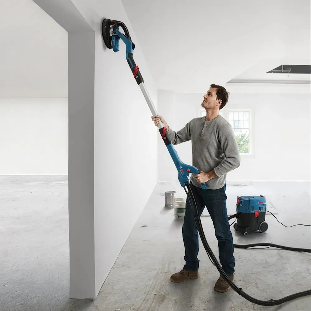 Lixadeira de Parede Teto e Drywall Orbital Telescopica com Maleta 9" 110V 550W Bosch GTR550