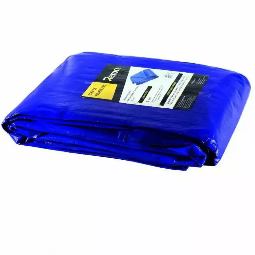 Lona de Polietileno Azul Com Ilhos Metalico 6X8M Rexon 100 MICRAS
