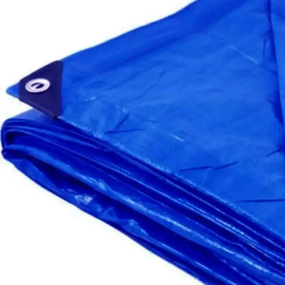 Lona de Polietileno Azul Com Ilhos Metalico 6X8M Rexon 100 MICRAS