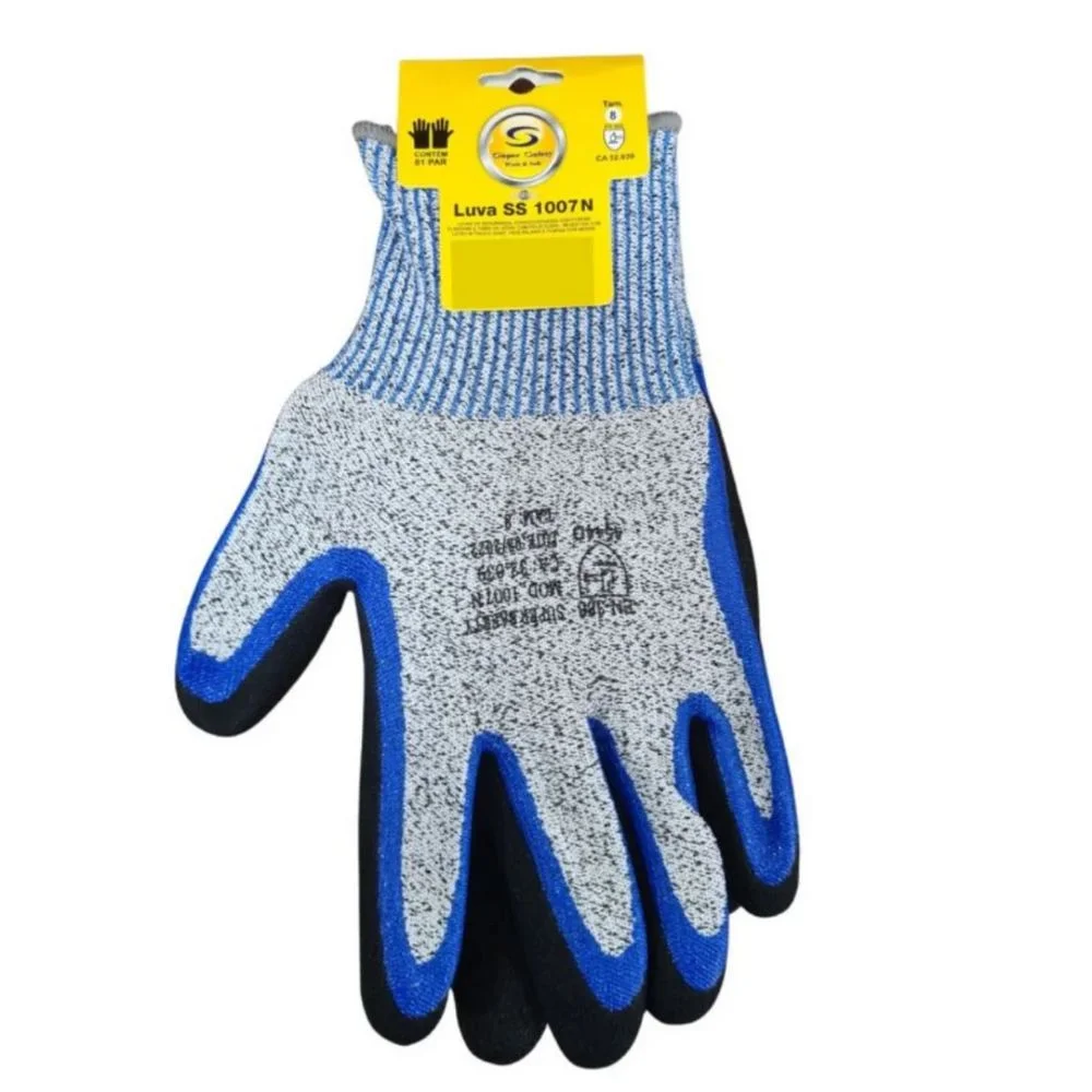 Luva de Seguranca Anti-Corte Cnit 1 Par CA:32039 N.9 Super Safety SS1007NR