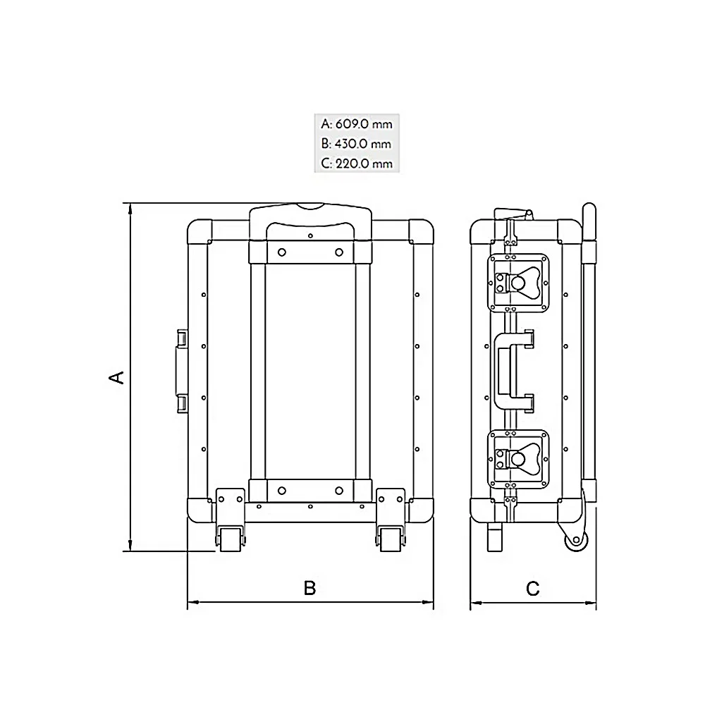 Maleta de Aluminio Grande Com Rodas para Ferramentas 61X22X43CM Tramontina Pro 44952040