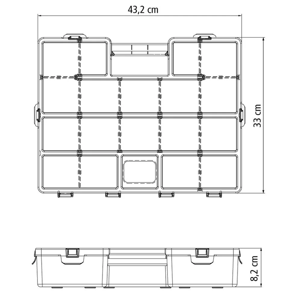 Maleta Plastica Organizadora Com Divisorias Moveis 17"-8X33X42CM Tramontina 43805/017