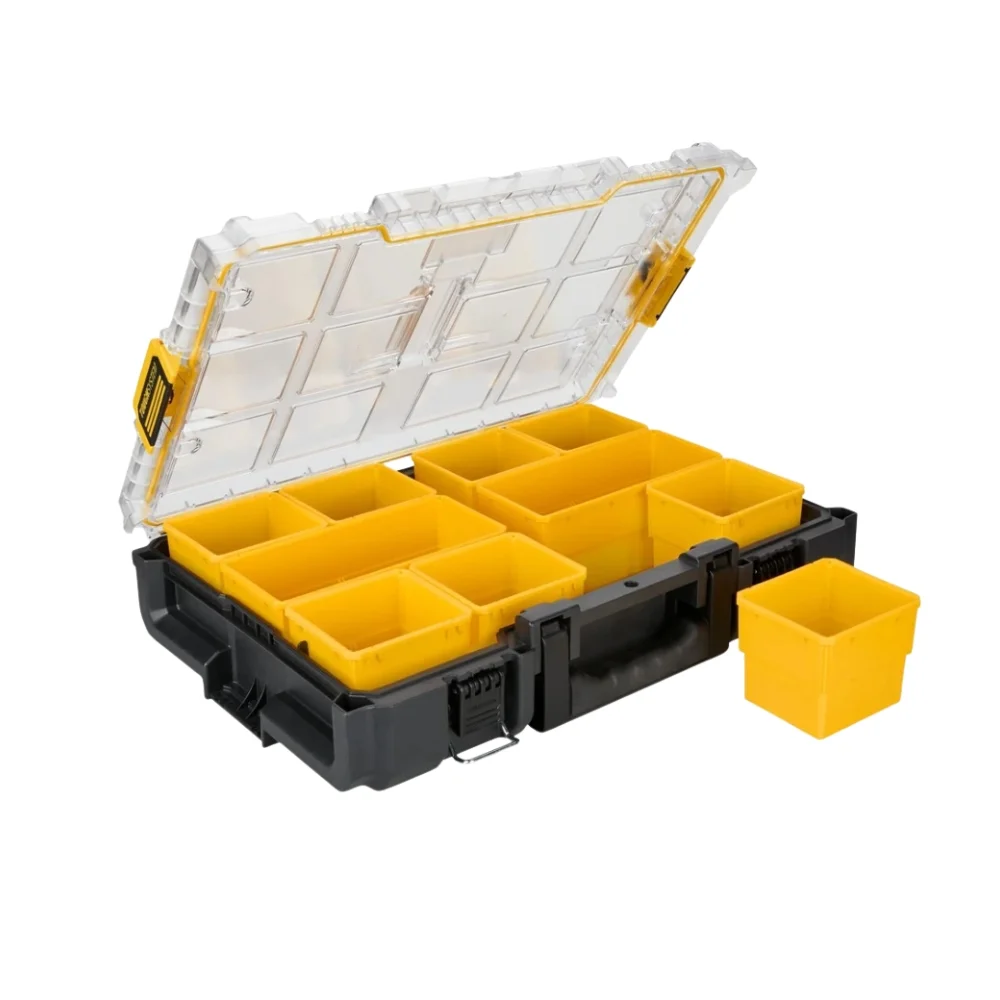 Maleta Plastica Organizadora Toughsystem 2.0 Tampa Transparente para Ferramentas 53X37X13CM Dewalt DWST08040