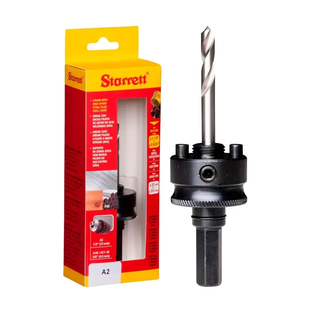 Mandril para Serra Copo com Broca Encaixe 1/2" 32-210MM 1/2" Starrett A2