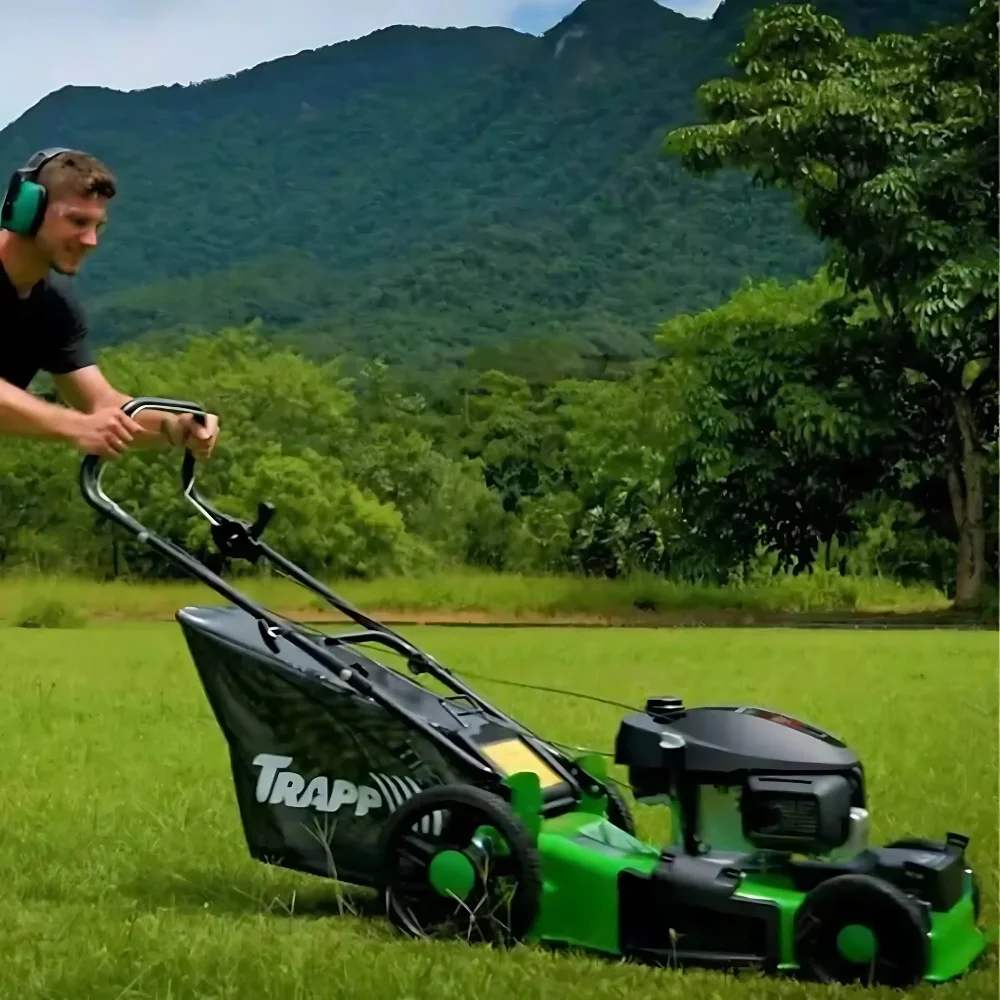 Maquina de Cortar Grama a Gasolina Com Recolhedor 65L Corte 51CM Motor 4T 6,5HP Trapp TH-750