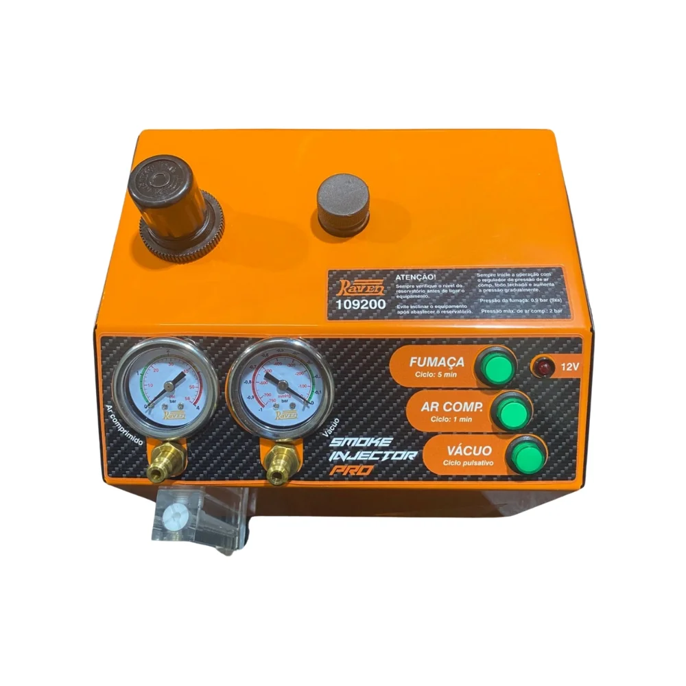 Maquina Geradora de Fumaca Smoke Injector Pro 3 Em 1 Gera e Injeta Fumaca Vacuo e AR Comprimido 12V Raven 109200