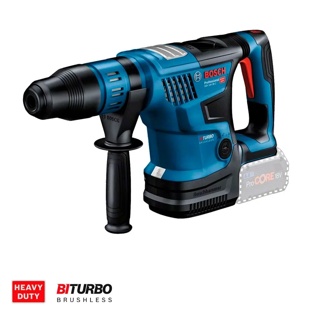 Martelete Perfurador Rompedor Bateria 18V Brushless SDS-MAX Sem Carregador e Bateria 35MM Bosch GBH 18V-36C
