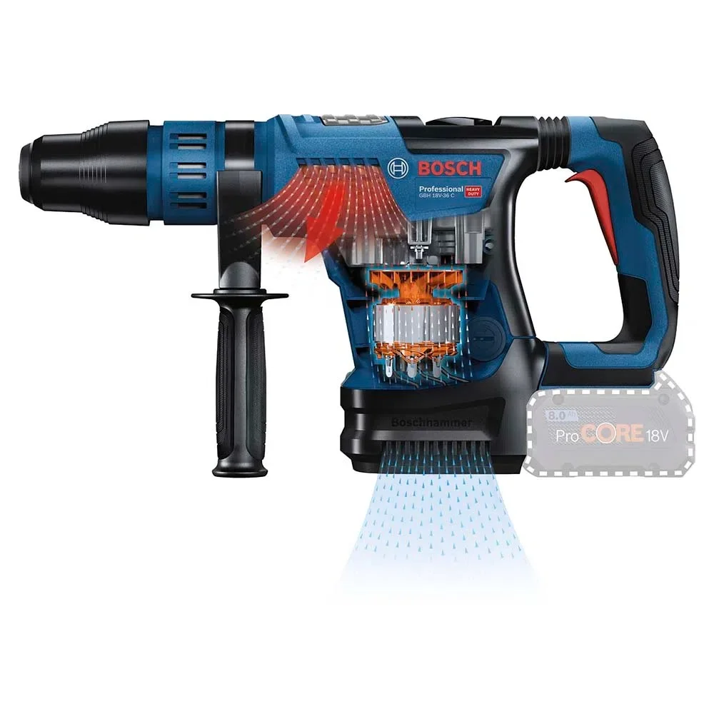 Martelete Perfurador Rompedor Bateria 18V Brushless SDS-MAX Sem Carregador e Bateria 35MM Bosch GBH 18V-36C