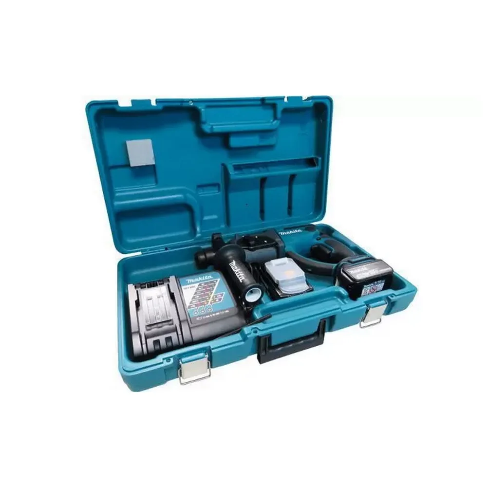 Martelete Perfurador Rompedor Bateria 18V SDS-Plus com Maleta Carregador e 2 Baterias 3AH 20MM Bivolt Makita DHR202RFE