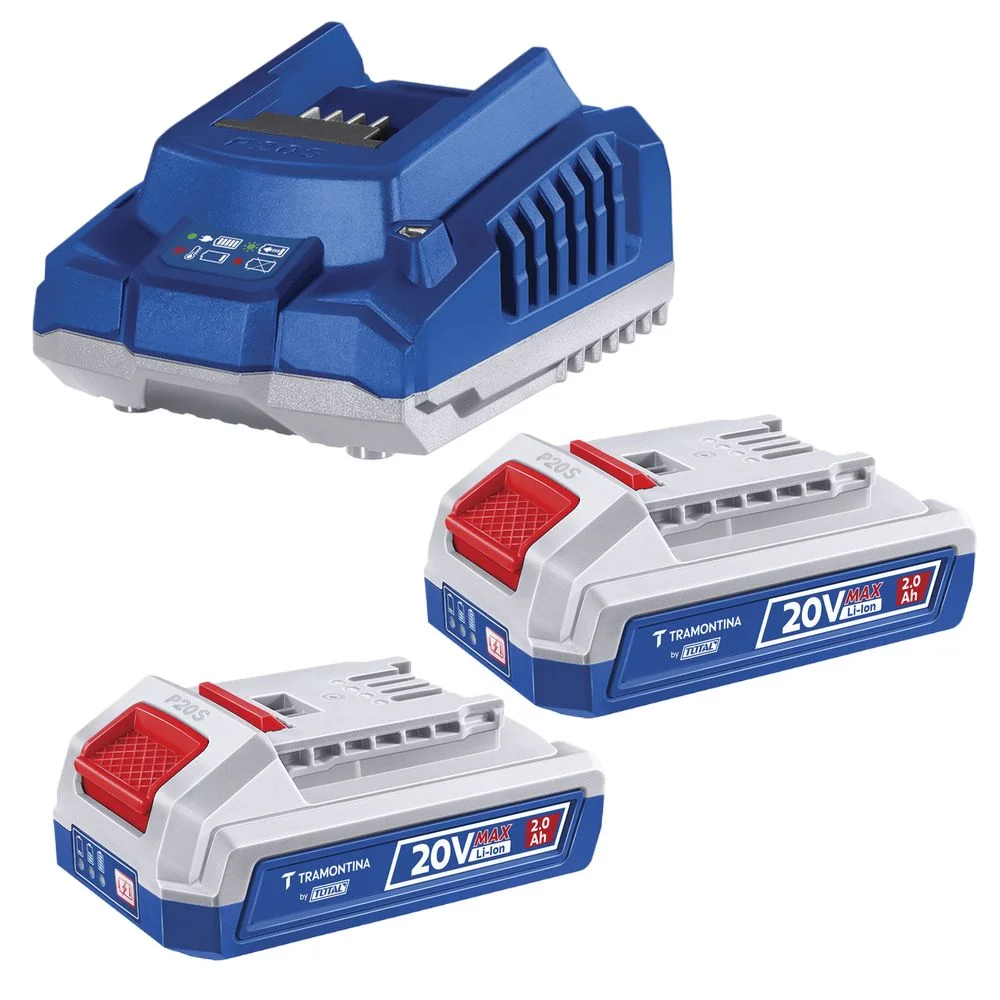 Martelete Perfurador Rompedor Bateria 20V Brushless SDS-Plus Maleta Carregador 2 Baterias 18MM Bivolt Tramontina by Total 42305/122