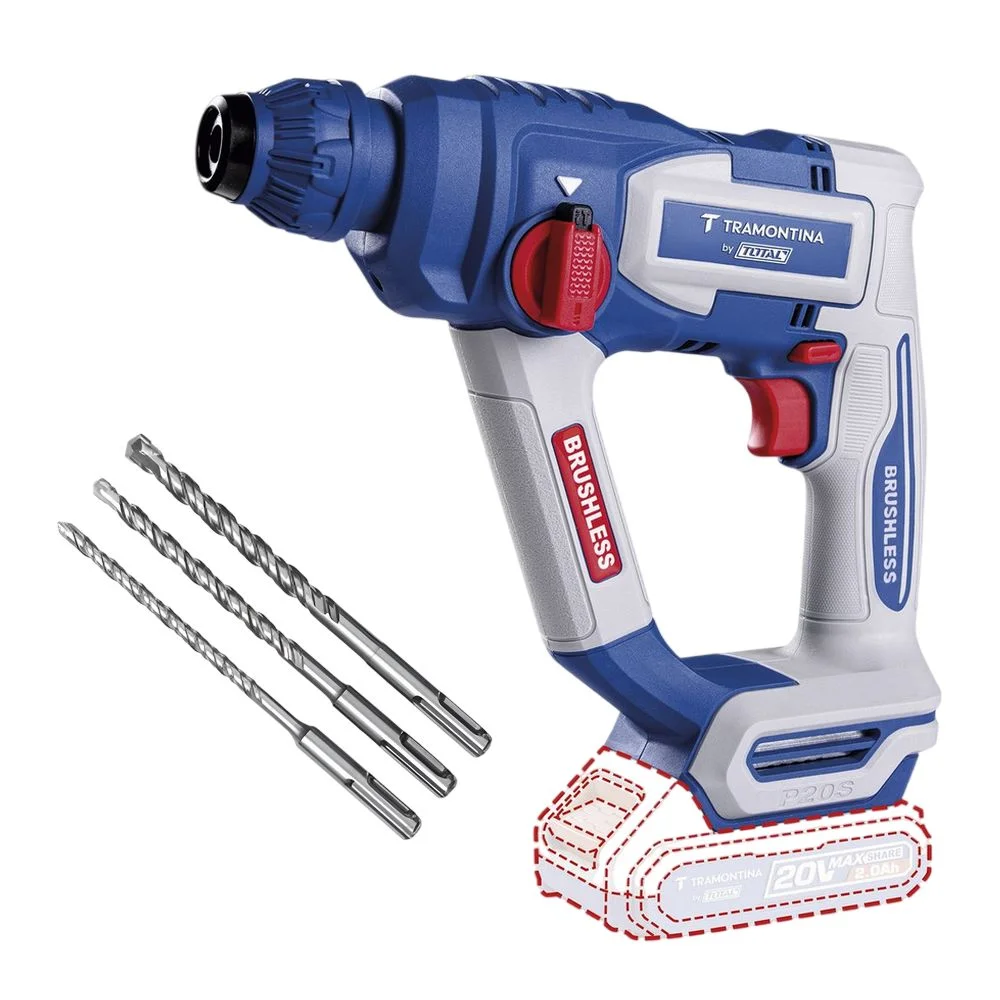 Martelete Perfurador Rompedor Bateria 20V Brushless SDS-Plus Sem Carregador e Bateria 18MM-1,8J Tramontina Tota 42305/002