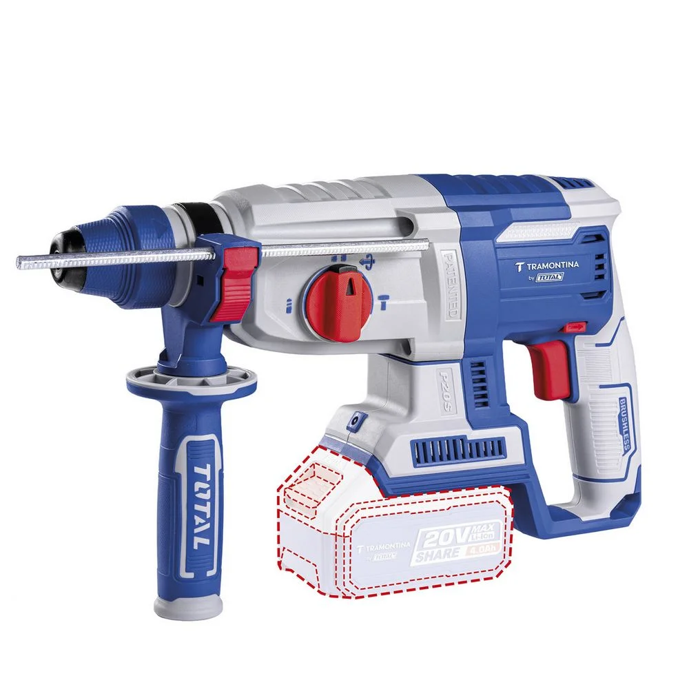 Martelete Perfurador Rompedor Bateria 20V Brushless SDS-Plus Sem Carregador e Bateria 26MM-2,5J Tramontina Tota 42305/004