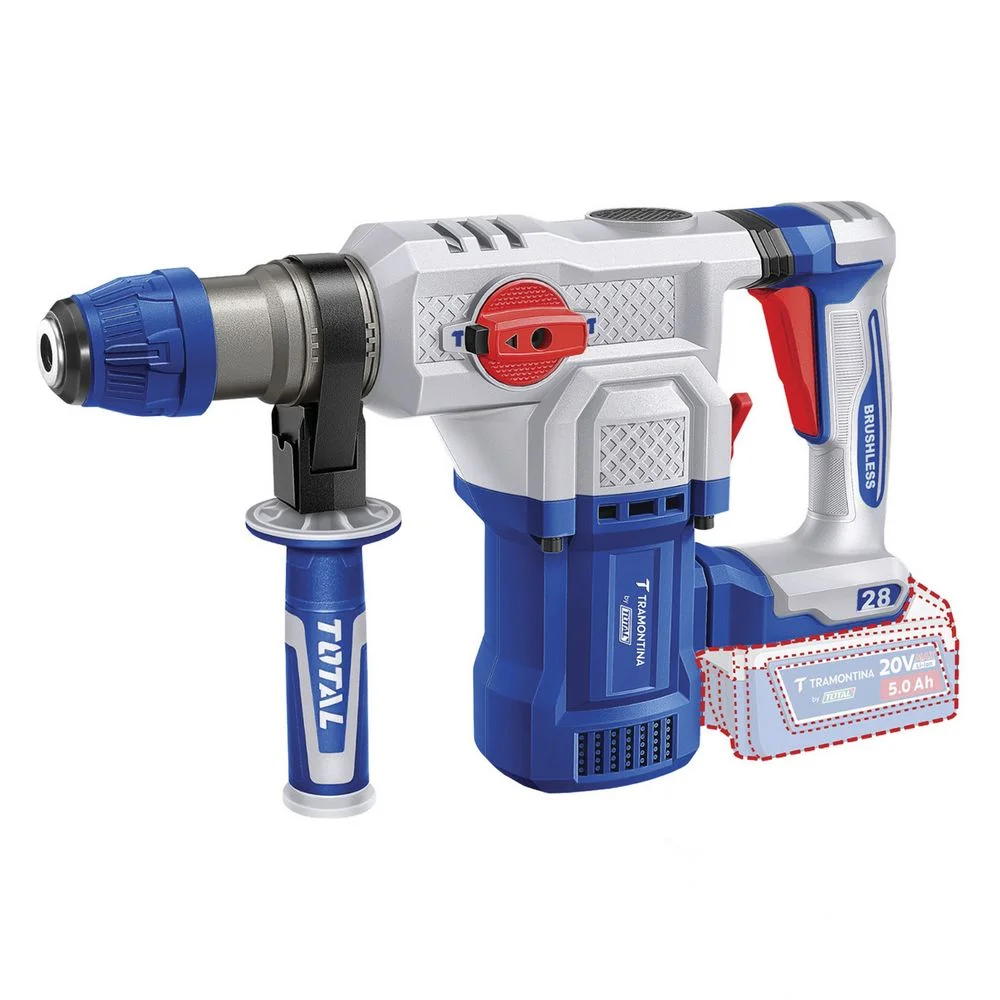 Martelete Perfurador Rompedor Bateria 20V Brushless SDS-Plus Sem Carregador e Bateria 28MM-4,5J Tramontina Tota 42305/005