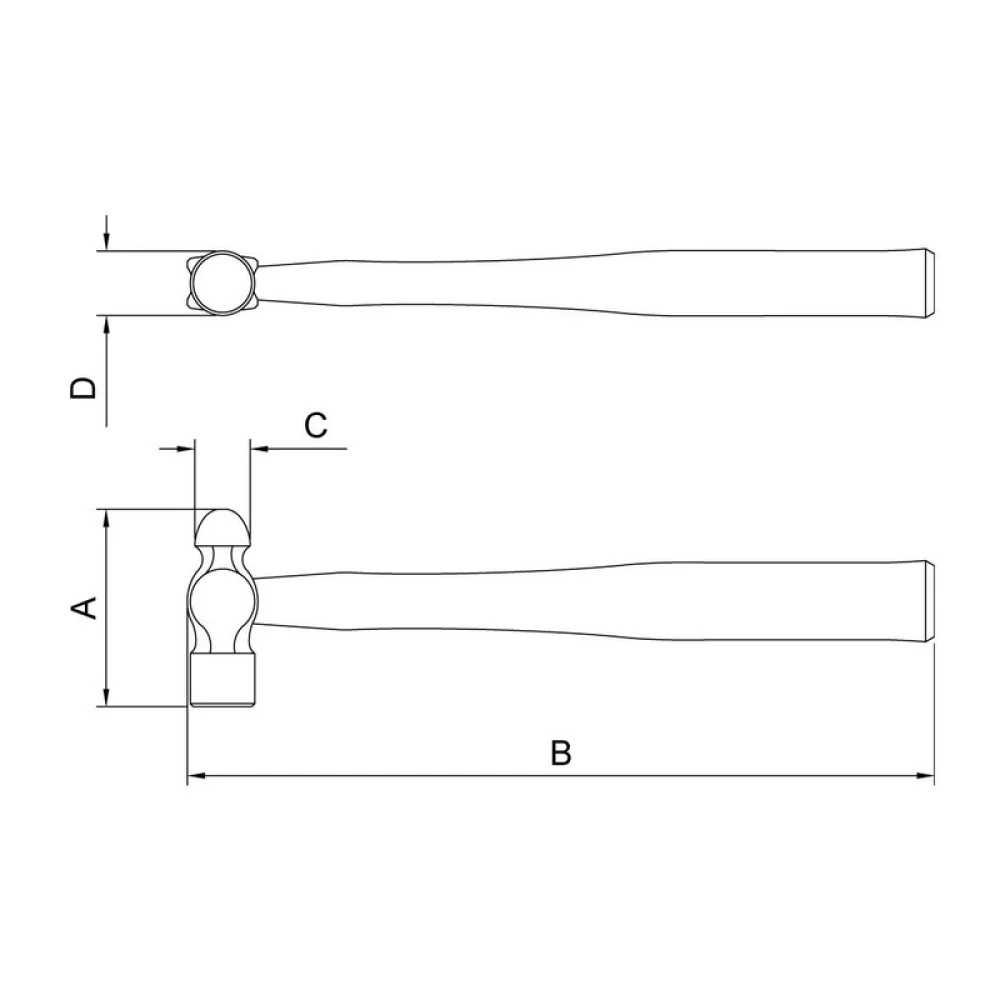 Martelo Bola Cabo de Madeira 800G Tramontina Pro 40400/032
