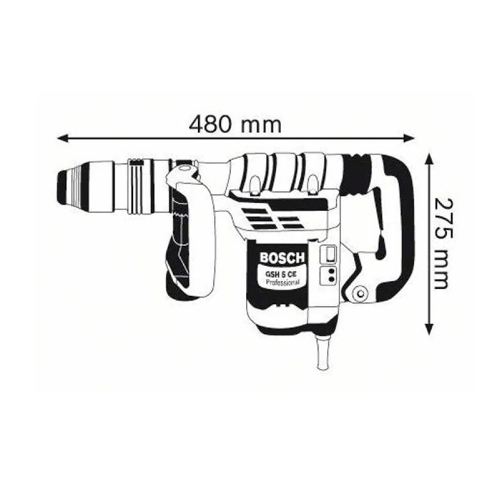 Martelo Demolidor 5,8kg SDS-MAX com Maleta e Acessorios 8,3J 220V 1150W Bosch GSH 5 CE