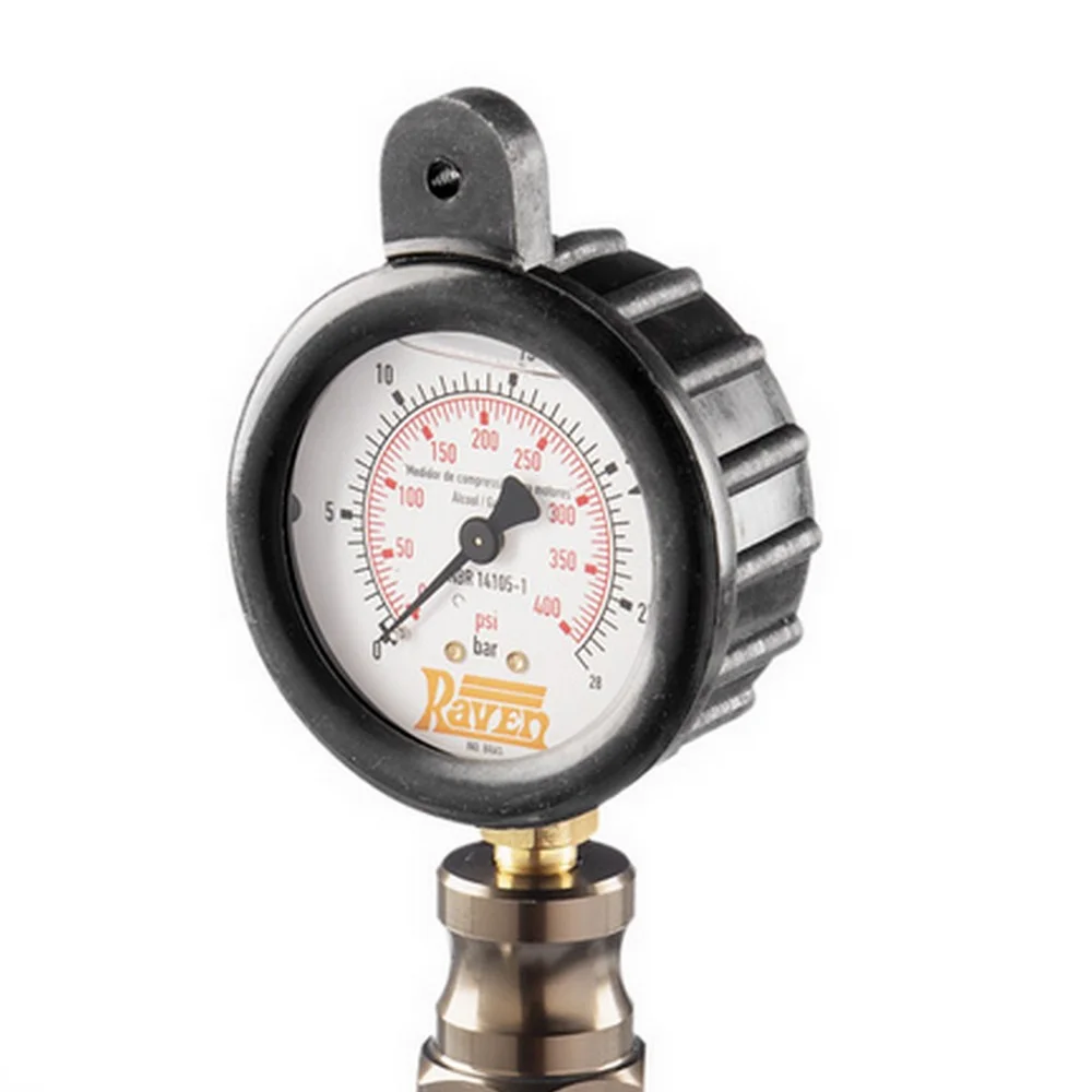 Medidor de Compressao Cilindro Motor Gasolina 5pcs 400PSI Raven 109658