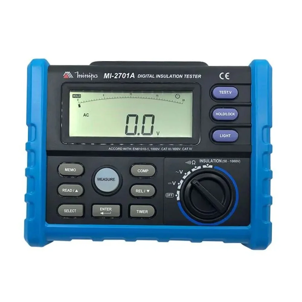 Megometro Digital Portatil 1000V DC 750V AC CAT.IV 600V 10G OHMS Minipa MI2701A