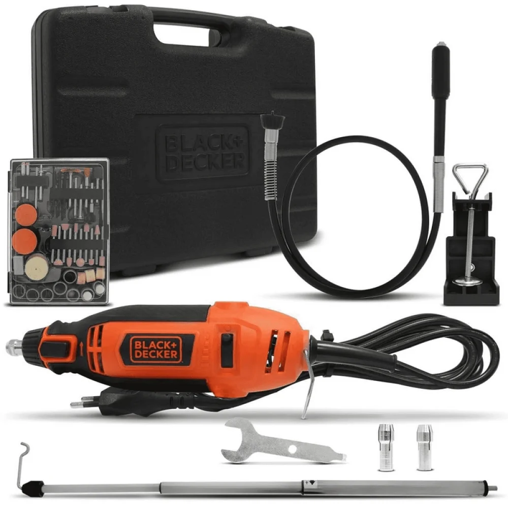 Micro Retifica Com Maleta e 113 Acessorios 110V 180W Black Decker RT18KA-BR