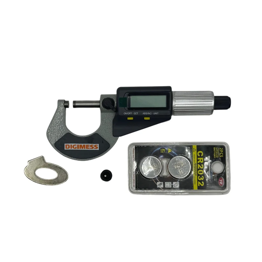 Micrometro Externo Digital Graduacao 0,001MM com Arco Em Ferro Fundido 0 A 25MM Digimess 110284-NEW