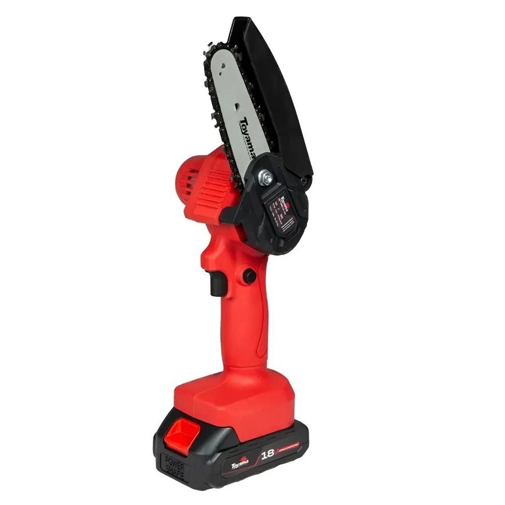 Mini Motosserra de Poda a Bateria 18V Com Maleta Carregador 2 Baterias 2AH e Acessorios 4" Bivolt Toyama TBT18MCS4-K2